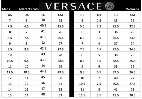 versace collection size guide|versace size conversion chart.